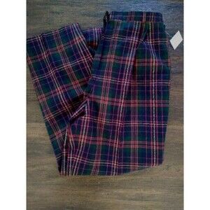 Vintage Deadstock Harve Benard Pleated Wool Plaid Trousers Sz14 80s 90s Academia